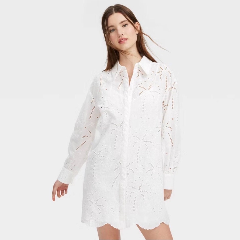Roller Rabbit X Target Long Sleeve Eyelet Dress/ Bikini Cover Up M